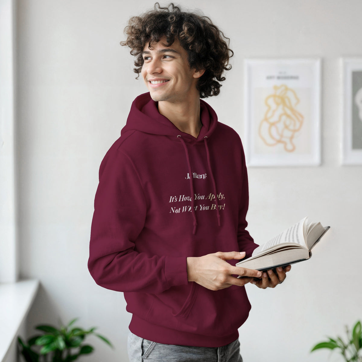 Jeffiana Hoodie Pullover Maroon